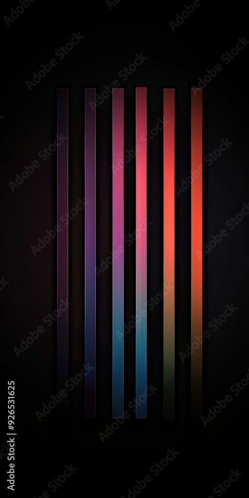 Aufkleber abstract vertical lines in gradient colors against a dark background.