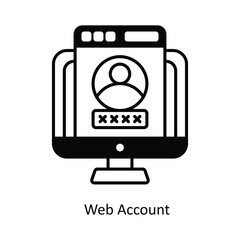 Web Account vector filled outline Icon Design illustration. Design And Development Symbol on White background EPS 10 File