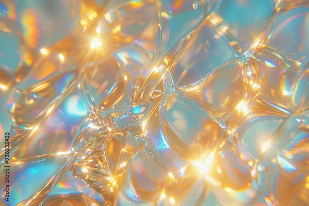Poster a vibrant abstract background showcasing luminous bubbles with a mix of colors, creating a dreamy an