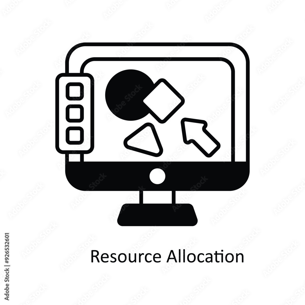 Poster Resource Allocation vector filled outline Icon Design illustration. Design And Development Symbol on White background EPS 10 File