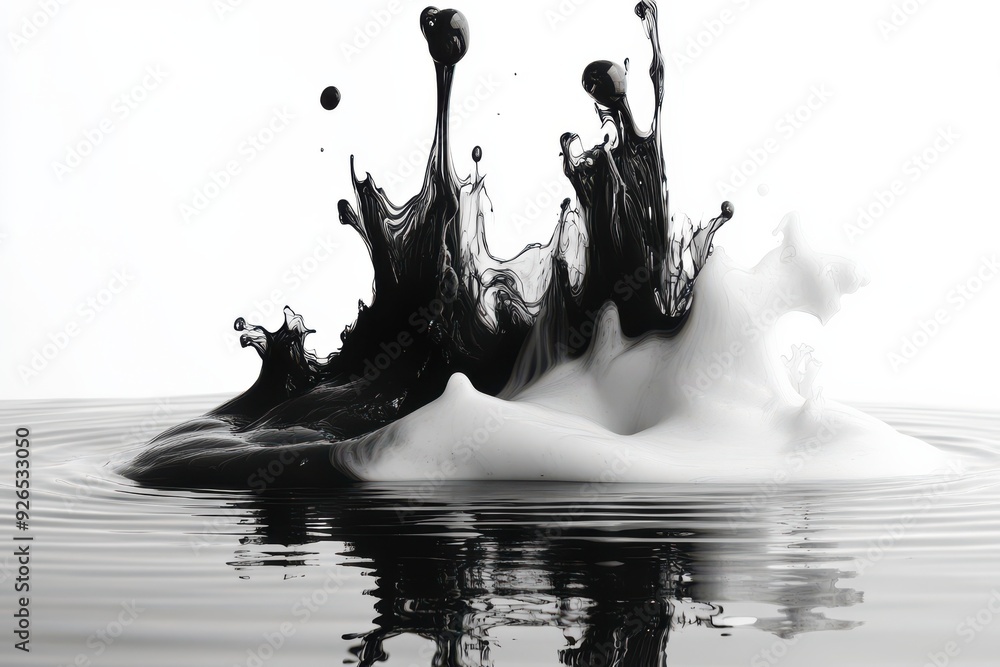 Poster abstract ink with copy space