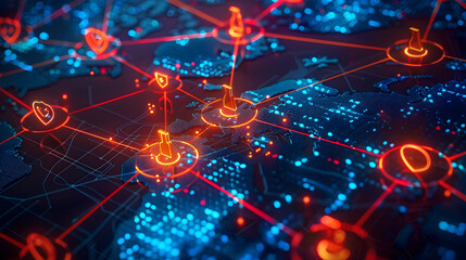 Global Network Security Abstract 3D Illustration
