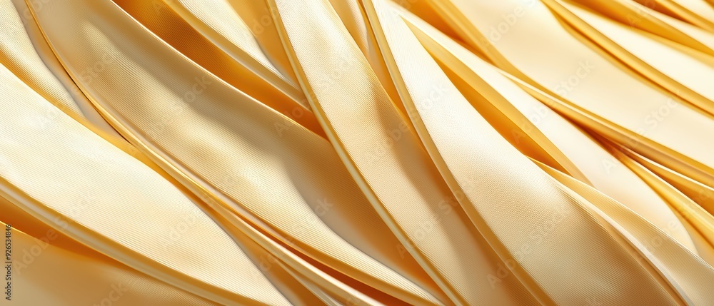 Poster close-up of silky, flowing fabric in warm golden tones, creating an elegant and serene background fo