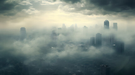 Air Polluted Smoggy Dystopia City AI Artwork