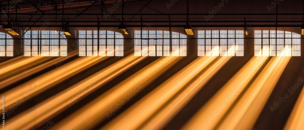 Poster stunning sunlight beams filtering through windows, creating radiant patterns on the floor. a captiva