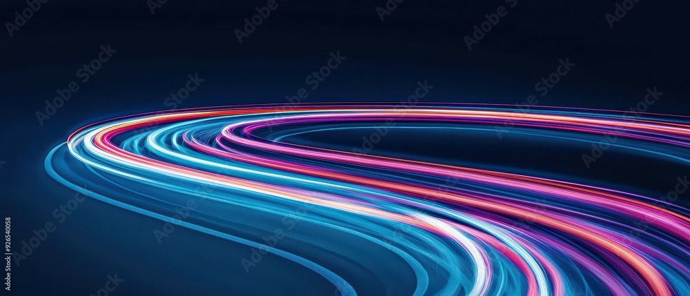 Aufkleber vibrant light trails create a dynamic and colorful abstract background, perfect for modern design an