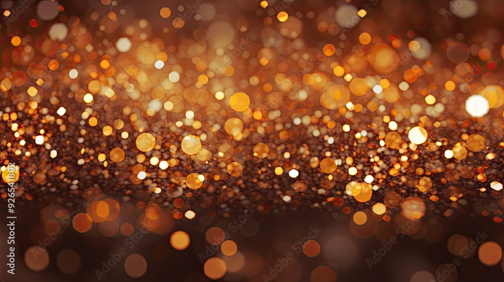 Poster a shimmering background of golden bokeh lights creating a festive and vibrant atmosphere.