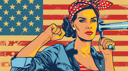 Rosie the riveter vector illustration International