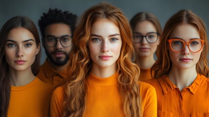 Fototapeta premium High-resolution customizable banner template in orange, focused on empowering job seekers, modern design.