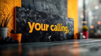 High-resolution banner template, customizable for "your calling," professional design, sleek layout.