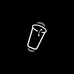 Bottle shake icon isolated on black background