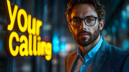 Professional "your calling" high-resolution banner, customizable layout, clean and contemporary design.