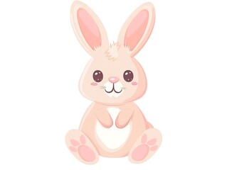 Easter Bunny clipart simple illustration for kids book. AI generated
