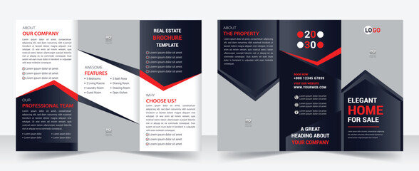Real Estate or Property Sale tri-fold Clean Marketing Brochure Design