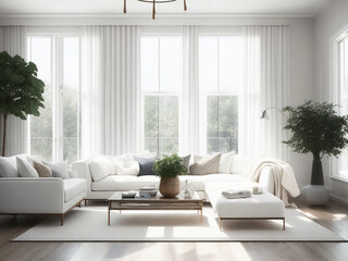 Luxury modern big living room ai generated