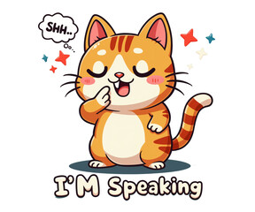 Cute cat cartoon vector icon illustration.