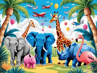 Obraz premium group of animals