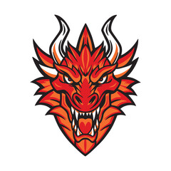 Head of an evil growling dragon.vector illustration