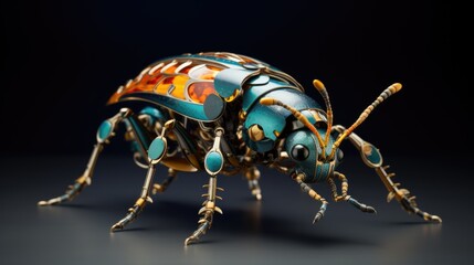 Fototapeta premium Intriguing macro close-up of bug's anatomy, highlighting nature's intricate details.