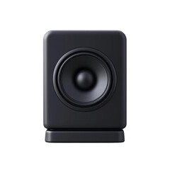 Fototapeta premium Modern black speaker designed for enhanced audio experience in home theater and studio settings. transparent background