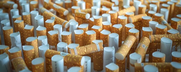 Obraz premium A maze made of cigarette packs, the challenge of quitting smoking visualized