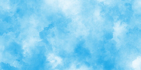  Creative vintage light sky blue background with various clouds and fogg, Watercolor stain with hand paint pattern on blue canvas, Abstract beautiful light blue cloudy sky clouds with stains.
