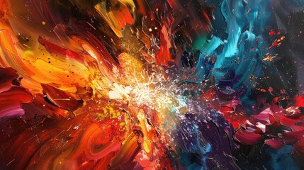 A colorful explosion of abstract patterns, representing energy, creativity, and the intensity of emotion.