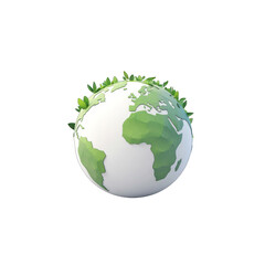 Obraz premium Stylized globe representing sustainability with green elements symbolizing nature and environmental awareness. transparent background