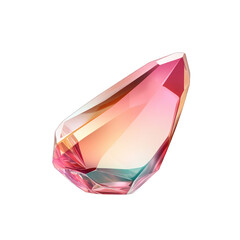 A beautiful, multi-colored crystal showcasing a blend of vibrant hues and reflective surfaces, perfect for design or decoration. transparent background