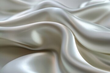 Fototapeta premium White silk fabric with soft, flowing folds