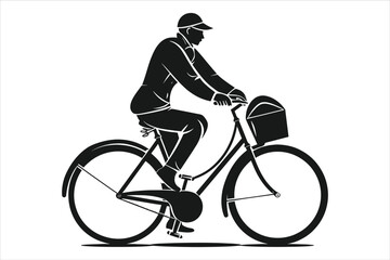 Man Riding Bicycle Silhouette