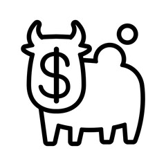 cash cow icon in thin line style vector illustration graphic design