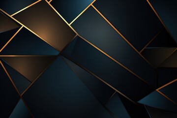 Abstract background with dark blue and gold geometric shapes.