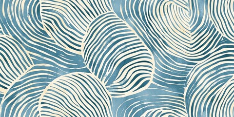 Textured Wallpaper Pattern in Organic Geometric Style with Random Pantone Colors and White Lines Reminiscent of Japanese Bohemian Nordic Boho Woodblock Prints