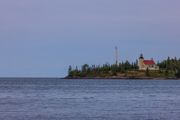 Fototapeta premium A Lighthouse Scenic Landscape Along Lake Superior
