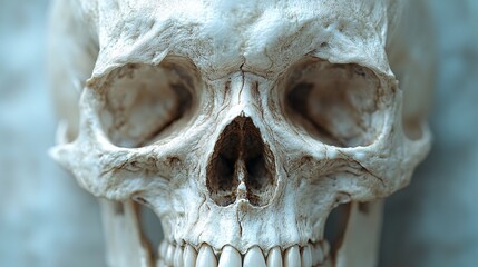 3D Human Skull with Sinuses: A realistic 3D rendering of the human skull, focusing on the sinuses and cranial cavities.