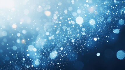 Obraz premium Abstract bokeh lights soft focus cool blue tones empty white background