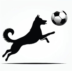 Dog Jumping Ball Isolated.