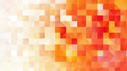 Geometric pattern of squares shades of orange and red isolated white background