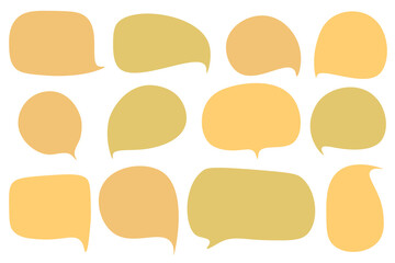 Set speech bubbles with brown Autumn and fall concept on white background.warm color chat vector doodle message or communication icon Cloud speaking for comics and minimal message dialog