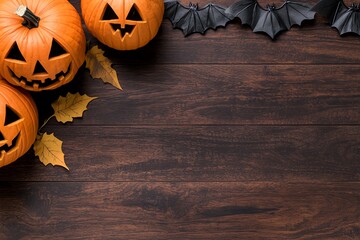 Business Halloween newsletter template with pumpkins and bats, designed for seasonal promotions and marketing announcements