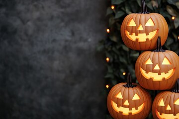 Halloween-themed billboard featuring glowing pumpkins and eerie lighting, advertising a special business promotion or event