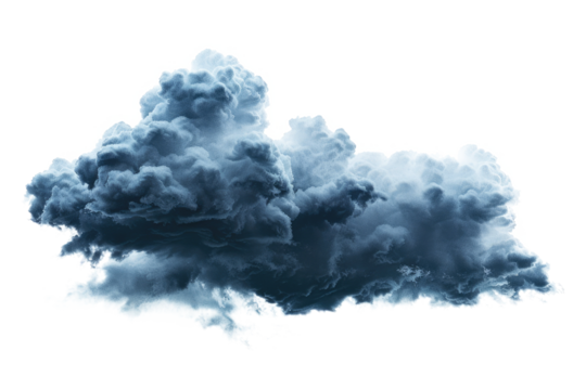 dark thunderstorm clouds isolated on white or transparent png