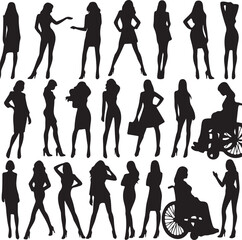  Woman Silhouette vector image.