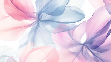 Abstract floral pattern soft pastel petals isolated white background