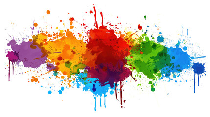 Fototapeta premium colorful ink drop splatter isolated on white or transparent png