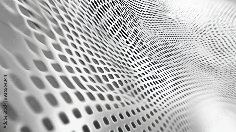 Aufkleber metallic mesh texture abstract grid cool gray tones empty white background