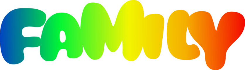 Family. Vector typography text. Inscription for home design, doormat, card, poster, banner, t-shirt. Hand drawn modern calligraphy text, Family - custom calligraphy text