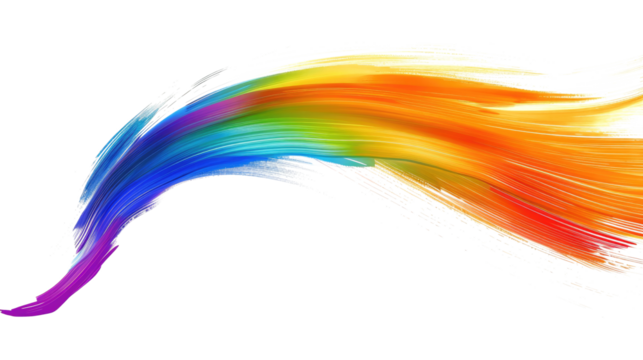 rainbow colored abstract wave isolated on white or transparent png