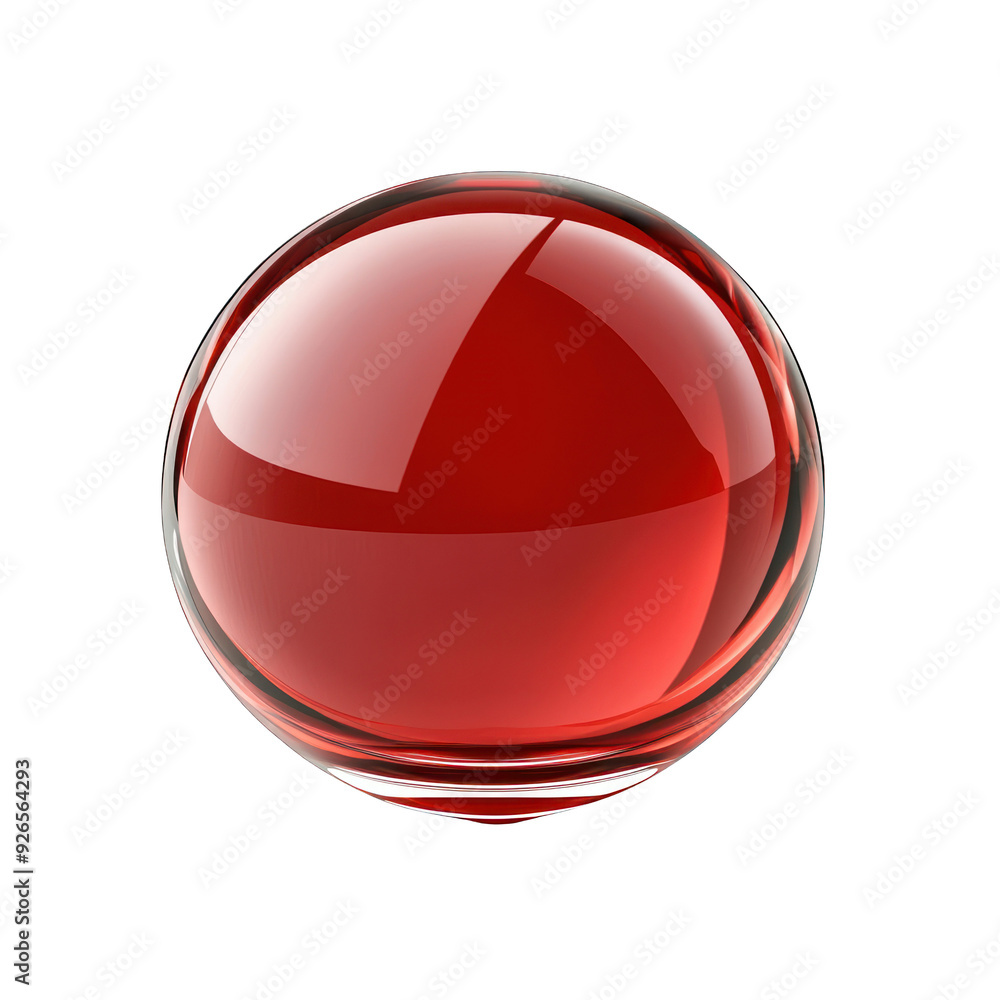 Poster a glossy red sphere with a smooth surface, ideal for use in various design projects. perfect for bac